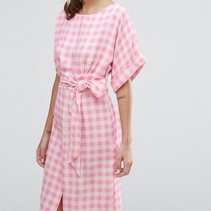 ASOS Closet London Tie Front Dress With Kimono Sleeve